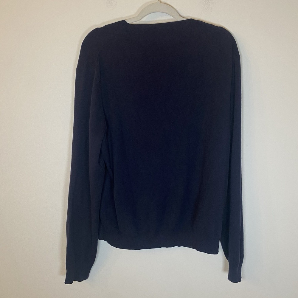 Vintage 90s‎ Men's Polo Ralph Lauren Pima Cotton Navy Blue Crewneck Sweater XL - Picture 5 of 11